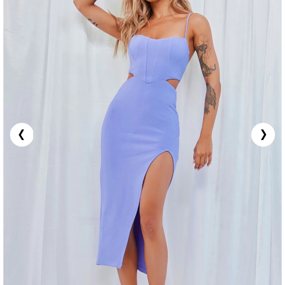 Sage + Paige Beth Midi Dress Steel Blue